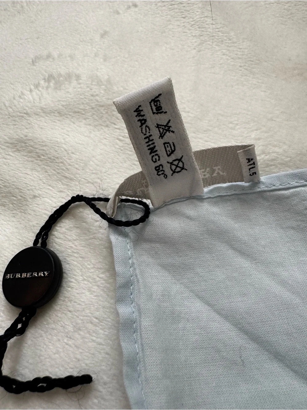 Burberry light Blue and Brown Check Cotton Scarf